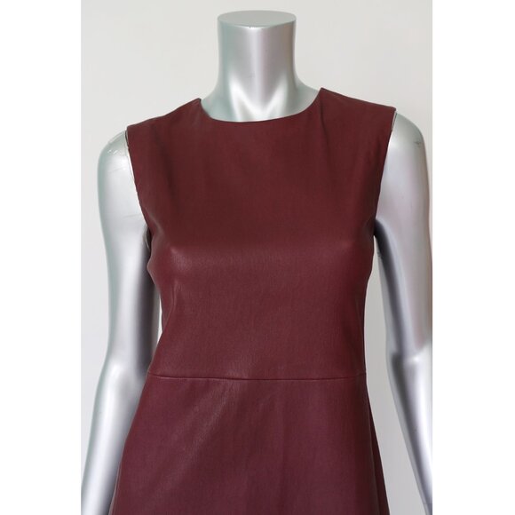 PRADA DRESS GARNET LEATHER SLEEVELESS sz IT 40 US 4 - Picture 9 of 11